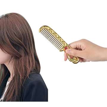 Nerien Vintage Metal Handheld Mirror and Comb Set