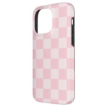 iPhone 14 Pro Max Classic Checkered Checker Checkerboard Blush Pink Pattern Case