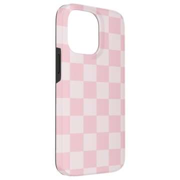 iPhone 14 Pro Max Classic Checkered Checker Checkerboard Blush Pink Pattern Case
