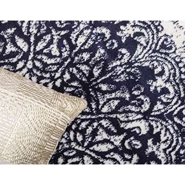 Unique Loom Sofia Collection Area Rug - Grand (2' x 6' 7" Runner, Navy Blue/ Ivory)