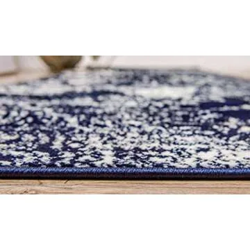 Unique Loom Sofia Collection Area Rug - Grand (2' x 6' 7" Runner, Navy Blue/ Ivory)