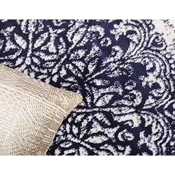 Unique Loom Sofia Collection Area Rug - Grand (2' x 6' 7" Runner, Navy Blue/ Ivory)