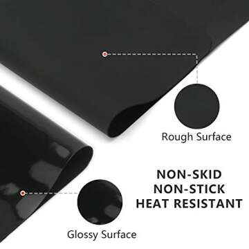 Gartful Silicone Sheets for Crafts, 3PCS Resin Jewelry Casting Molds Mats, Multipurpose Table Cover Placemat, Counter Top Protector Pad, Nonskid Nonstick, Black(15.7 x 11.8 inches)