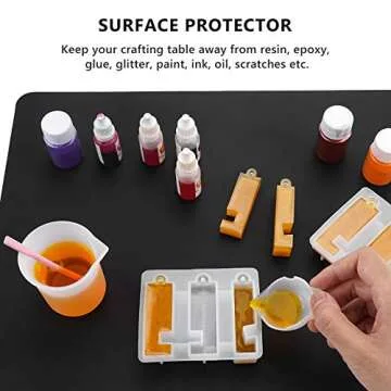 Gartful Silicone Sheets for Crafts, 3PCS Resin Jewelry Casting Molds Mats, Multipurpose Table Cover Placemat, Counter Top Protector Pad, Nonskid Nonstick, Black(15.7 x 11.8 inches)