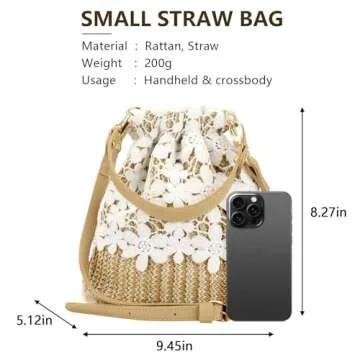 Chic Bamboo Beach Purse - Handmade Straw Crossbody Bag