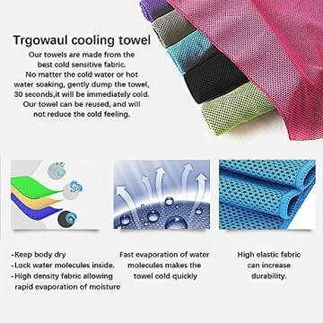 Cooling Towel [6 Pack] Microfiber Towel Fast Drying - Super Absorbent - Ultra Compact Cooling Towel Sports, Workout, Fitness, Gym, Yoga, Pilates, Travel, Camping & More