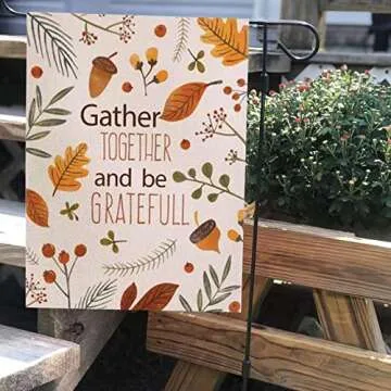 Fall Thanksgiving Garden Flag - JYNHOOR Waterproof Outdoor Decor