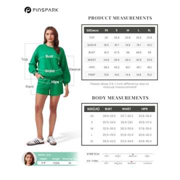 PINSPARK 2 Piece Short Sets for Women Long Sleeve Sweatshirt Matching Sets Crew Neck Sweat Suits 2024 Fall Travel, Light Grey Small