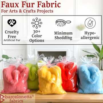 Luxurious Vegan Faux Fur Fabric | Soft Crafting Material for Costumes and Projects | 36" x 60"