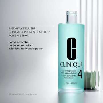 Clinique 3-Step Clarifying Lotion: Exfoliating Face Lotion for Oily Skin 13.5 Fl Oz