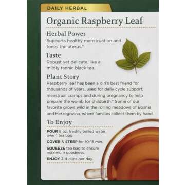 Traditional Medicinals Tea, Organic Raspberry Leaf, Eases Menstrual Cramps, Supports a Healthy Pregnancy, 16 Tea Bags
