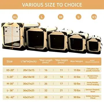 Pettycare 20" Collapsible Dog Crate for Small Dogs