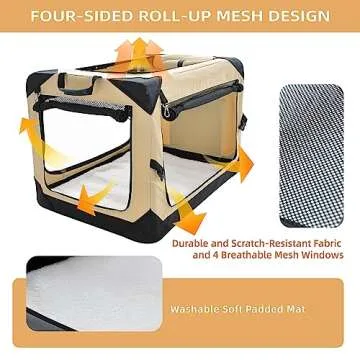 Pettycare 20" Collapsible Dog Crate for Small Dogs