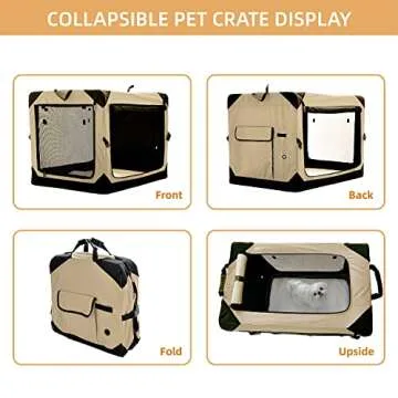 Pettycare 20" Collapsible Dog Crate for Small Dogs
