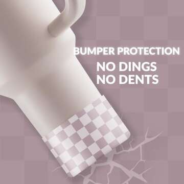 REUZBL Checker Silicone Bottle Boot Sleeve for Stanley Tumblers 20-40oz, Hydro Flask Tumblers, Simple Modern Tumblers, Iron Flask Tumbler, Similar Tumblers, Tumbler Water Bottle Accessory