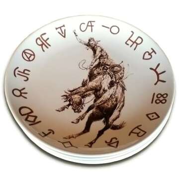 Cowboy Living Broncs & Brands 12 Piece Dinnerware Set for Rustic Dining