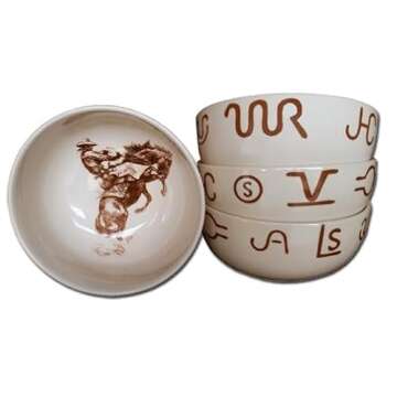 Cowboy Living Broncs & Brands Dinnerware Set - 12 Piece Set