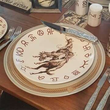 Cowboy Living Broncs & Brands Dinnerware Set - 12 Piece Set
