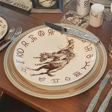 Cowboy Living Broncs & Brands Dinnerware Set - 12 Piece Set