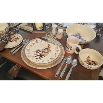 Cowboy Living Broncs & Brands Dinnerware Set - 12 Piece Set
