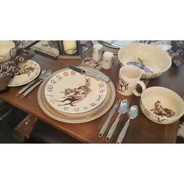 Cowboy Living Broncs & Brands Dinnerware Set - 12 Piece Set