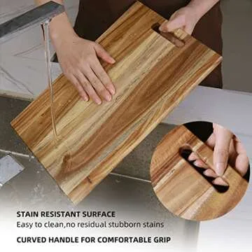 YSTKC Acacia Wood Cutting Board - Versatile Kitchen Essential