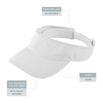 Augusta Sportswear Women's Athletic Mesh Visor - Stylish Sun Hat for Golf, Running, and Outdoor Acti...