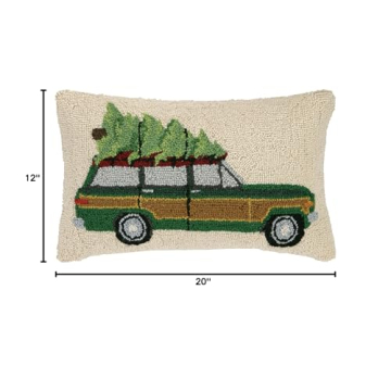 Peking Handicraft Holiday Tree Haul Hook Pillow, Green