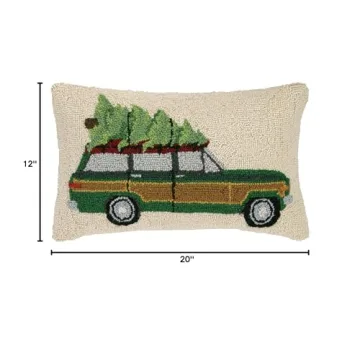 Peking Handicraft Holiday Tree Haul Hook Pillow, Green