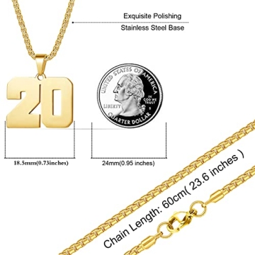 MUERDOU Personalized Sports Number Necklace for Athletes