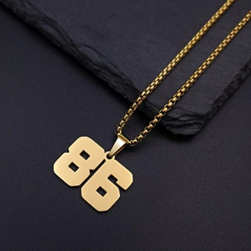 MUERDOU Personalized Sports Number Necklace for Athletes