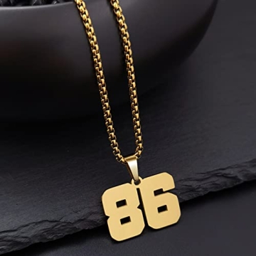 MUERDOU Personalized Sports Number Necklace for Athletes