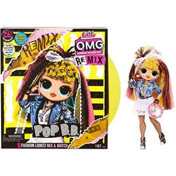 L.O.L. Surprise! Remix Pop B.B. Fashion Doll with Music, Extra Outfit, and 25 Accessories - Ages 4+