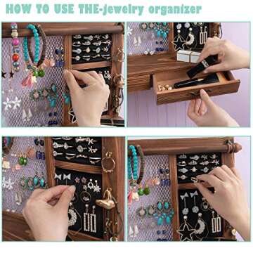 Dhmkfly Jewelry Wall Organizer Stylish Wall Mounted Gift