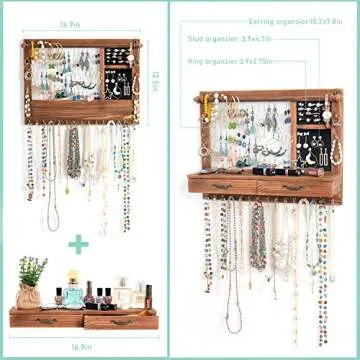 Dhmkfly Jewelry Wall Organizer Stylish Wall Mounted Gift