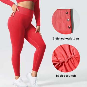 YEOREO Amplify Leggings for Women Seamless Scrunch Leggings Butt Lifting Gym High Waisted Athletic Leggings