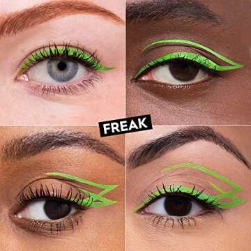 Urban Decay 24/7 Inks Liquid Eyeliner Pen – Water-Resistant, Smudge-Proof – Up to 24HR Wear – Ergonomic Grip – Vegan & Cruelty Free – Freak (Matte Lime Green, Felt Tip)