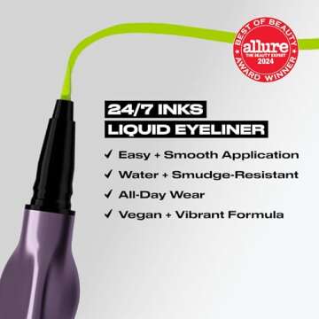 Urban Decay 24/7 Inks Liquid Eyeliner Pen – Water-Resistant, Smudge-Proof – Up to 24HR Wear – Ergonomic Grip – Vegan & Cruelty Free – Freak (Matte Lime Green, Felt Tip)