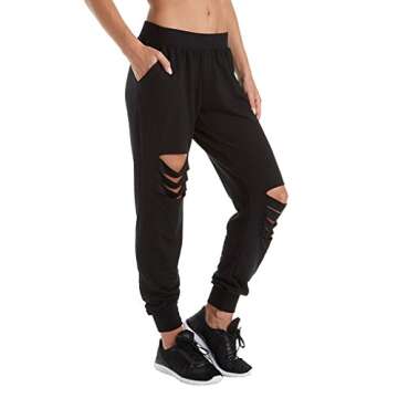 Terez Women's Slash Leg French Terry Jogger