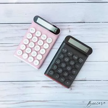 CLAKULATOR Desktop Calculator Mechanical Switch Office - Audible Clicks Calc for Work Desk School Supplies Home Handheld Portable Standard Basic Function w/Backspace Tilt LCD Display (Black/RED)