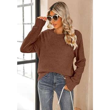 luvamia Sweater Outfits for Women 2 Pieces Travel Tops for Women Cute Pajama Pants Two Piece Outfits Fall Clothes for Women Brunette Large Fits Size 12/ Size 14