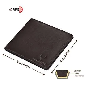 VALENCHI Men's Bifold Handmade Leather Wallet With Rfid Secure-With 4 Credit Card Slots+1 Id Slot And 2 Note Pockets (Brown Nappa)