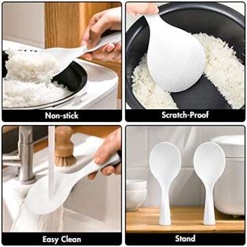 Durable Plastic Rice Spoon Set - Heat Resistant Kitchen Tool