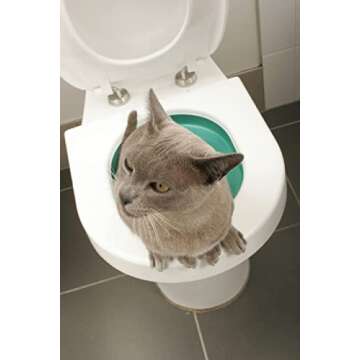 Cat Toilet Training System By Litter Kwitter - Teach Your Cat to Use the Toilet - With Instructional DVD
