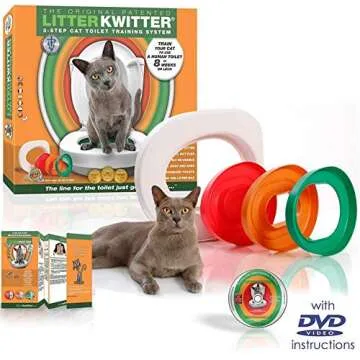 Cat Toilet Training System By Litter Kwitter - Teach Your Cat to Use the Toilet - With Instructional DVD