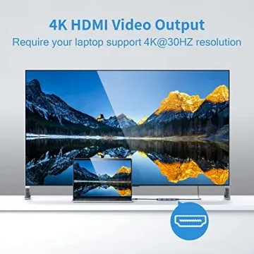 Argmao USB C Hub, 8-in-1 Dongle, USB C to USB C Data Transfer, USB-C PD3.0, 4K@30Hz HDMI, 3 USB 3.0, SD/TF Card Reader Adapter, Compatible with MacBook Air Pro, Chromebook and Other Type C Laptops