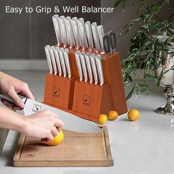 imarku 20-Piece Kitchen Knife Set with High Carbon Steel