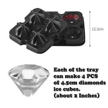 Oreamnos Diamond Ice Cube Mold Trays - Silicone Ice Maker