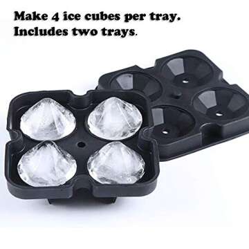 Oreamnos Diamond Ice Cube Mold Trays - Silicone Ice Maker