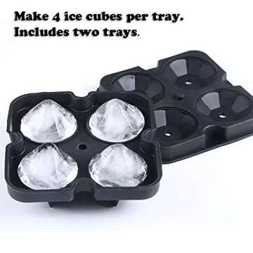 Oreamnos Diamond Ice Cube Mold Trays - Silicone Ice Maker